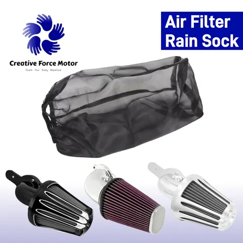 Air Cleaner Filter Rain Sock Motorcycles Heavy Breather Waterproof Cover For Harley Sportster Dyna Softail Road King Street Bob