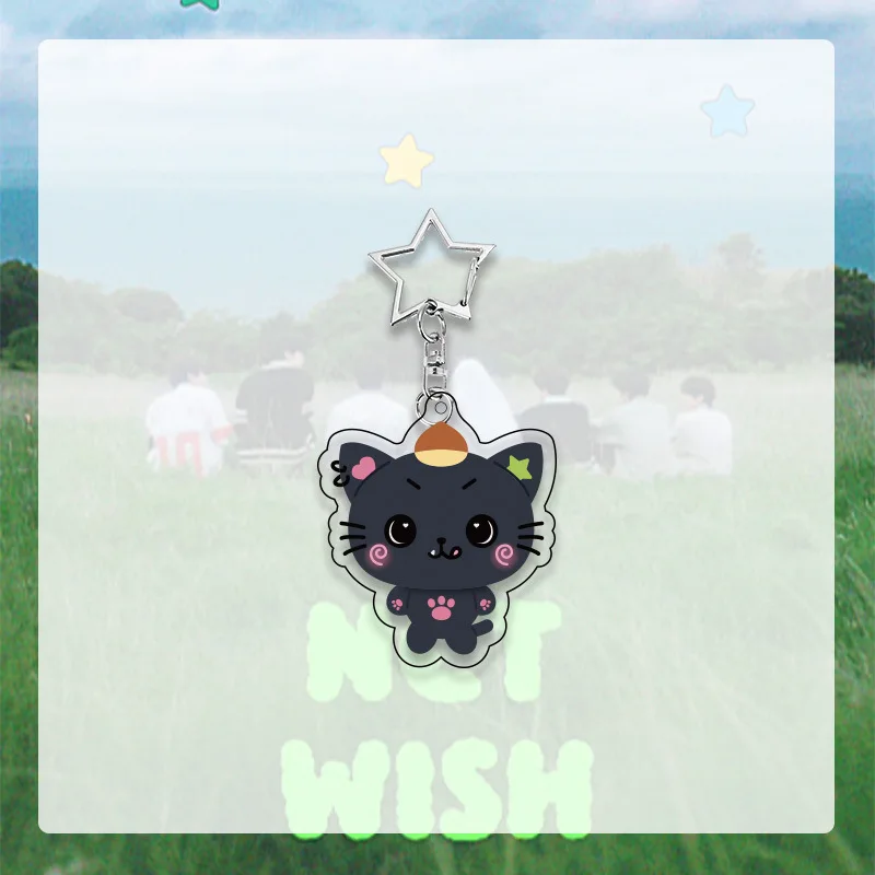 New NCT WISH Cute Cartoon Same Style Transparent Acrylic Bead Chain Keychain in Stock - view 5