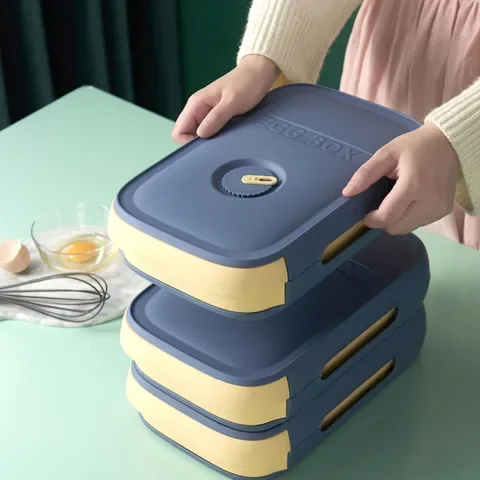 Caja de almacenamiento de huevos para refrigerador japonés, organizador de alimentos creativo para mantener la frescura del hogar, cajón rodante, herramientas de cocina