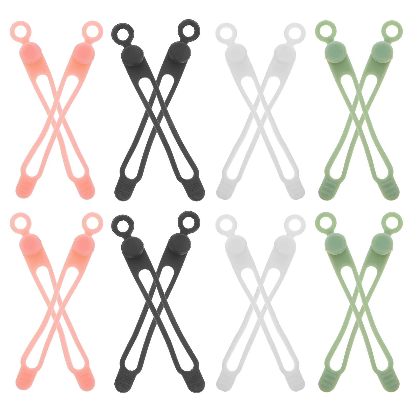 

24pcs Silicone Cord Organizers Cable Straps Wire Management Ties Reusable Cable Ties For Usb Chargers Headphones Data Cords