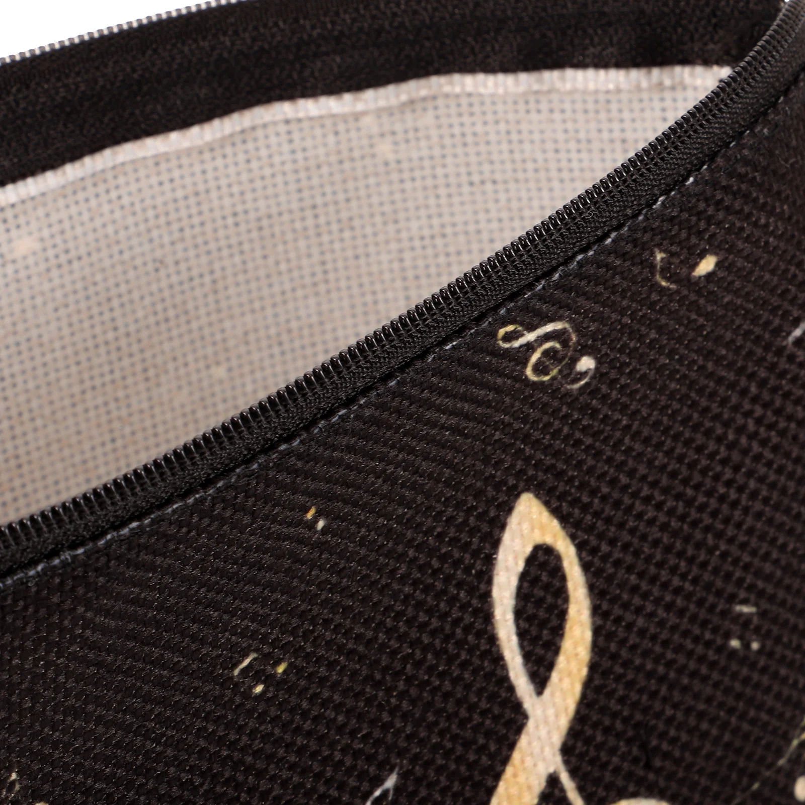 

Waterproof Linen Makeup Bag Travel Organizer Spacious Zipper Makeup Pouch Music Themed Bag for Women Travel Pouches