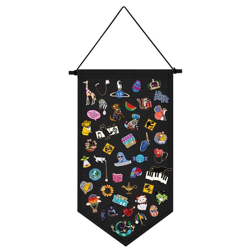 Badge Storage Display Clothe Hanging Wall Triangle Flag Brooch Board Large Brooch Storage Commemorative Box Pin Gift Collection