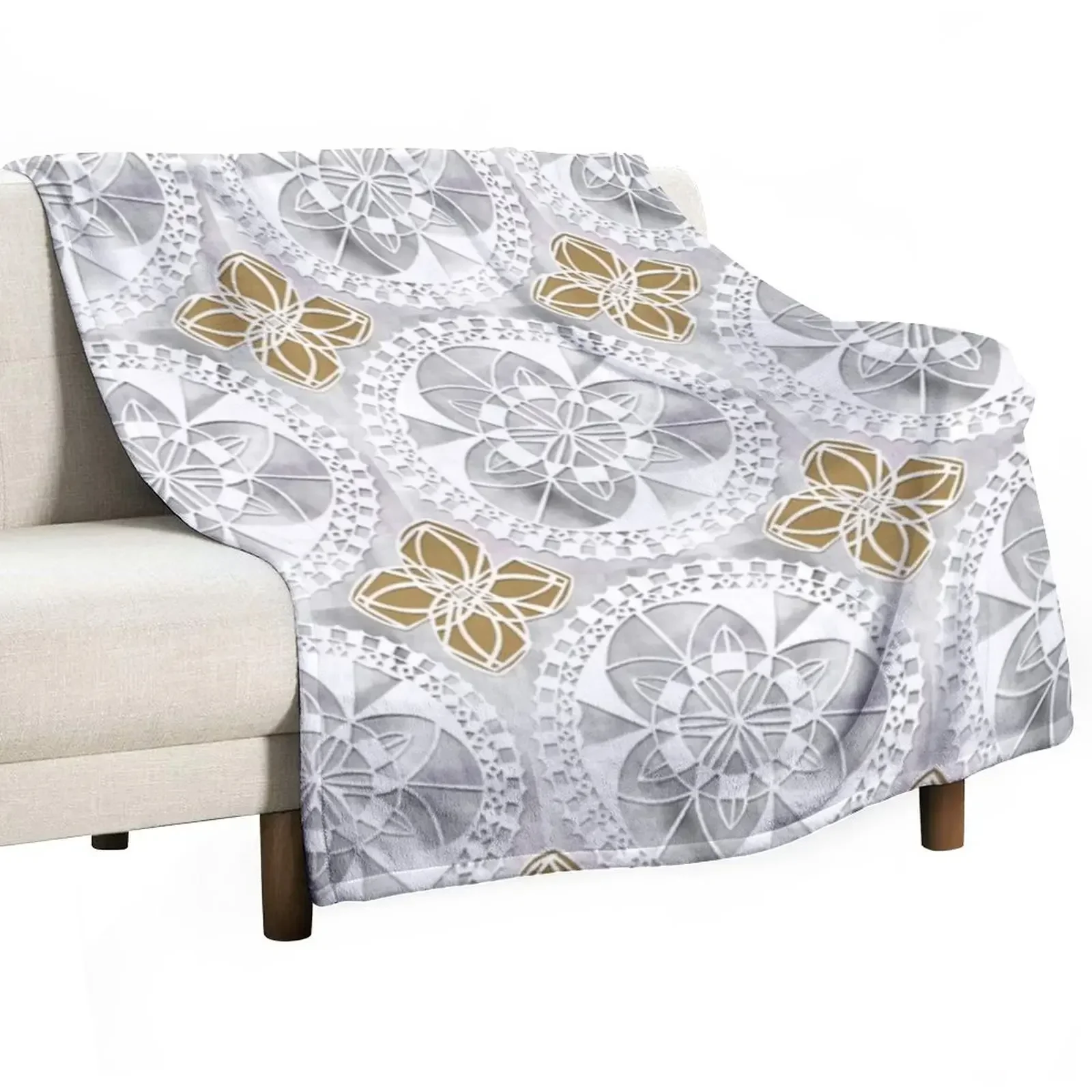 

Decorative Tiles - Grey Throw Blanket Summer Beddings Thermals For Travel Thin Blankets