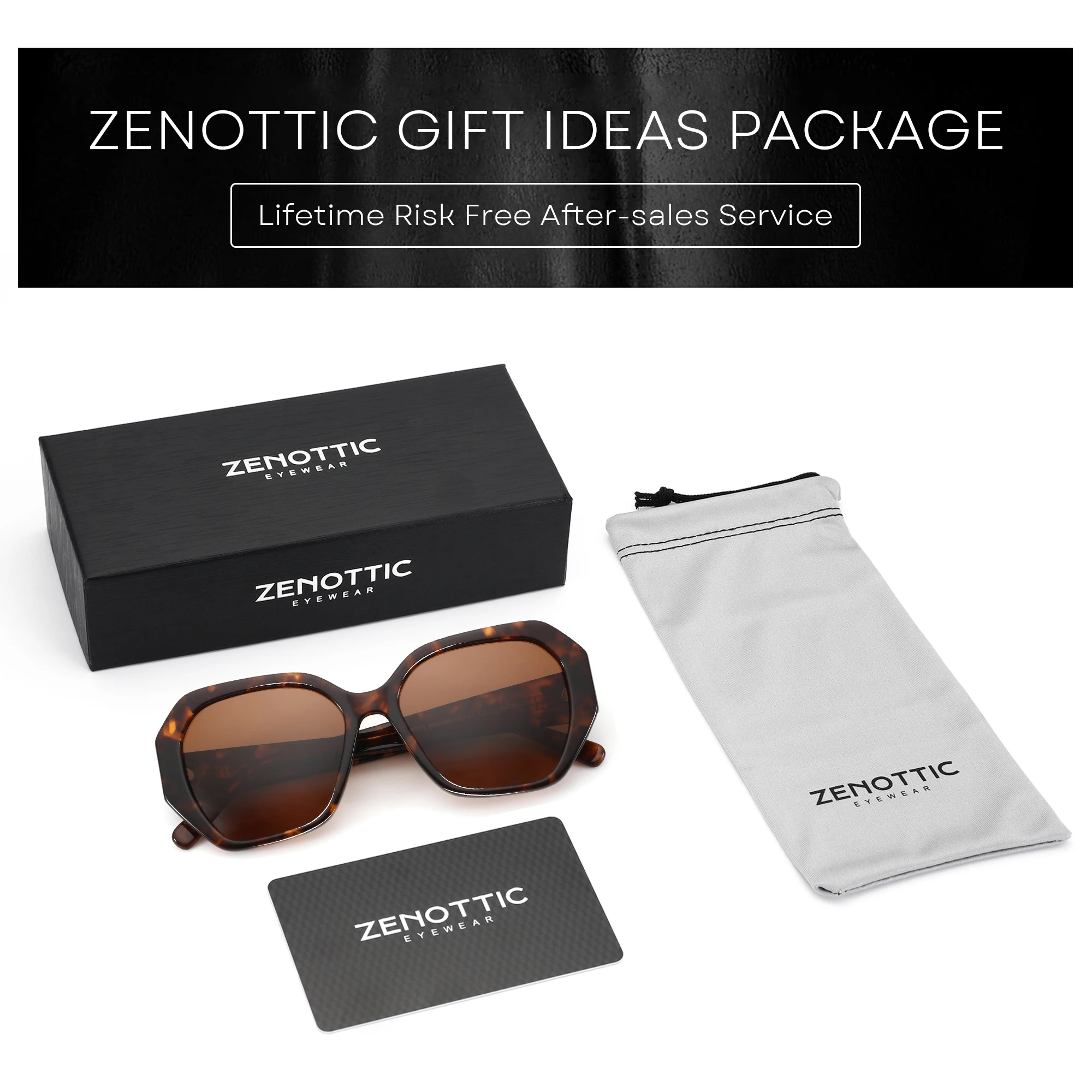 Zenottic acetato 100% proteção uv400 óculos de sol feminino borboleta armação grossa polarizada óculos de sol para senhoras presente de compras