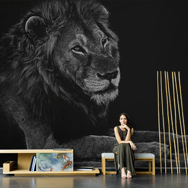 wall paper Nordic lion mural TV background wall High-end villa house 3d wallpaper animal papel de parede wallpapers home decor