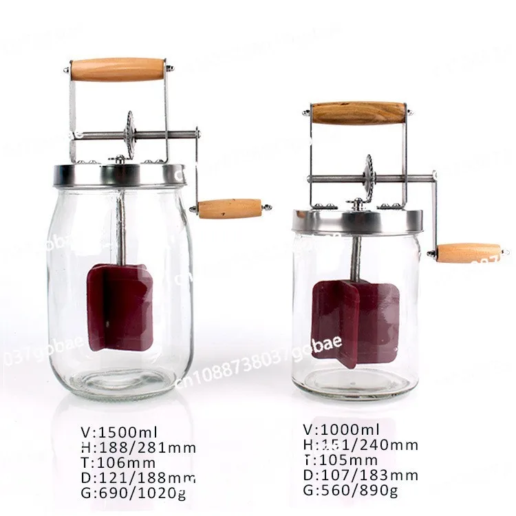 

Hand mixer 1000Ml 1500ml retro mixing glass bottle for home kitchen