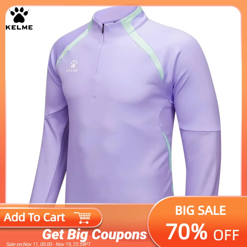 

Мужская толстовка Kelme 2024, зимняя спортивная толстовка для бега, толстовка с половиной молнии и длинными рукавами для футбольных тренировок