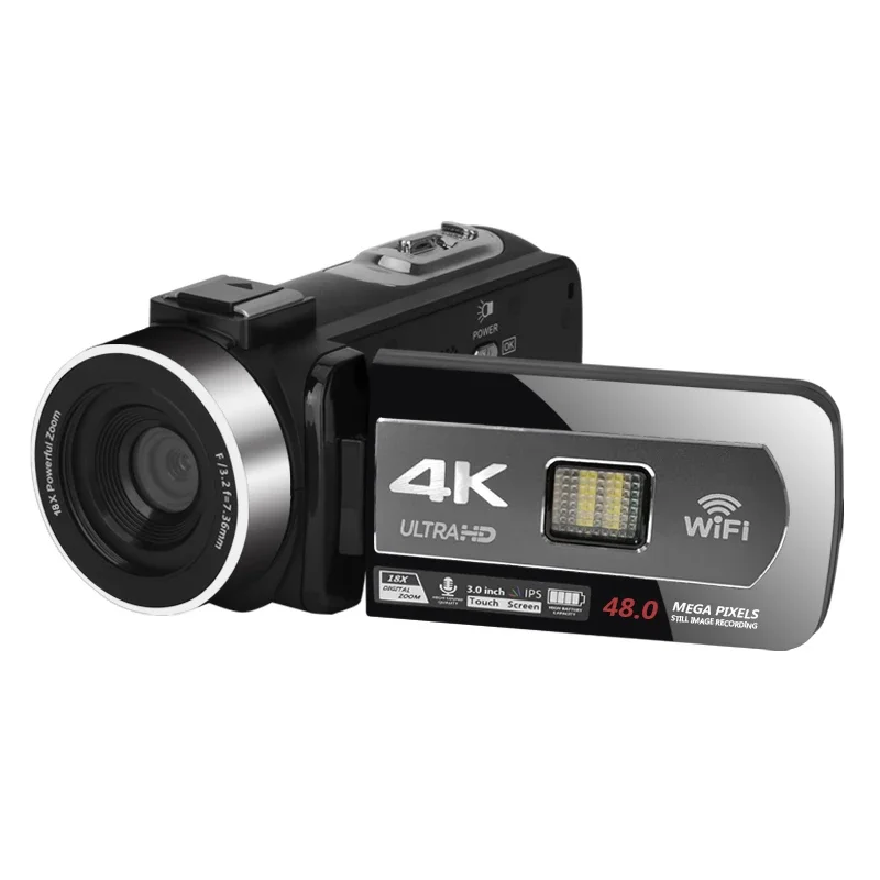 4K Video Camera for Photography 48MP WIFI Auto Focus Livestream Webcam Camcorder 18X Digital Zoom Vlogging Camera for YouTube