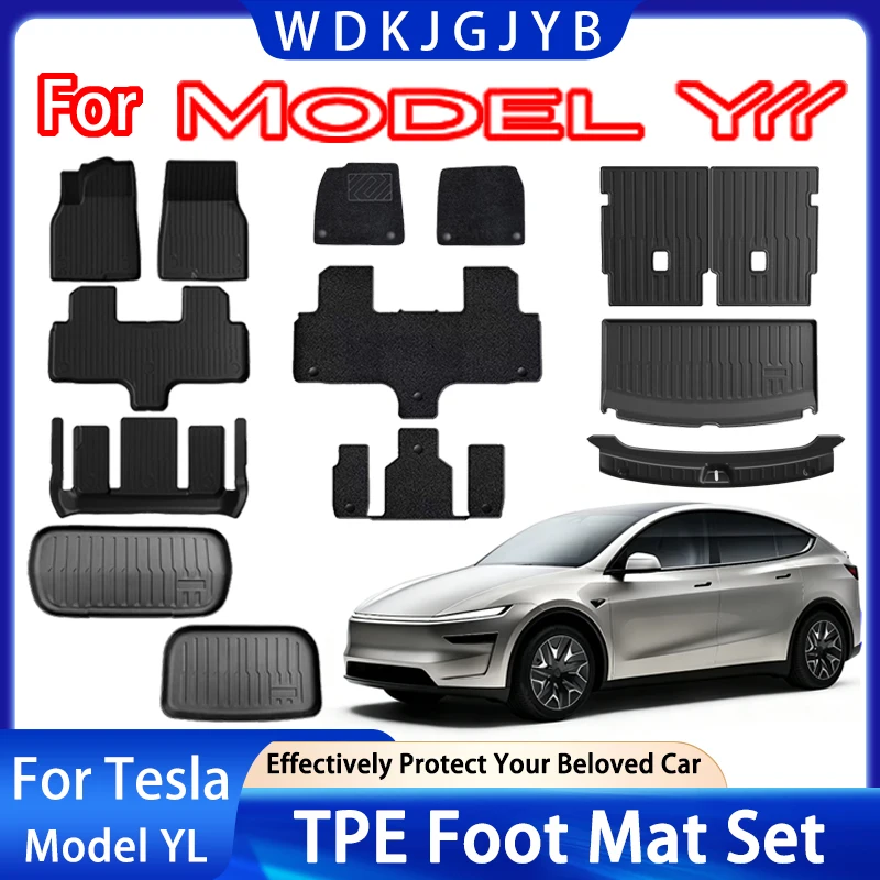 

For Tesla Model YL Launch 2026+ TPE Car Floor Mats Cargo Liner Trunk Mats Backrest Kick Pads Protection Car Interior Accessories