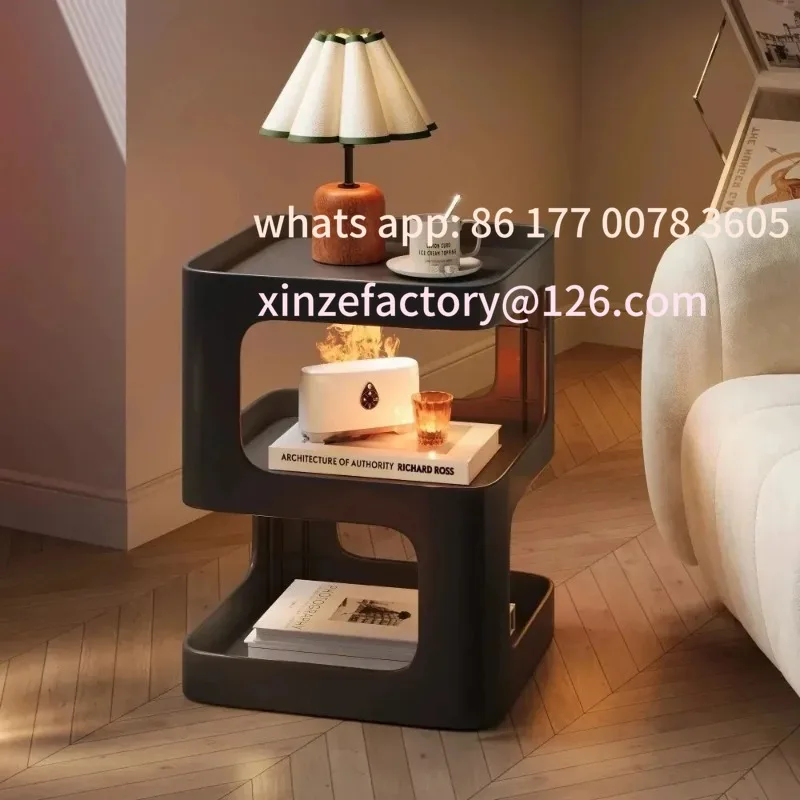 

Customizable Simple Modern Bedside Side Table Space-Saving Multi-Functional Home Storage Rack Light Luxury Wrought Iron Stable