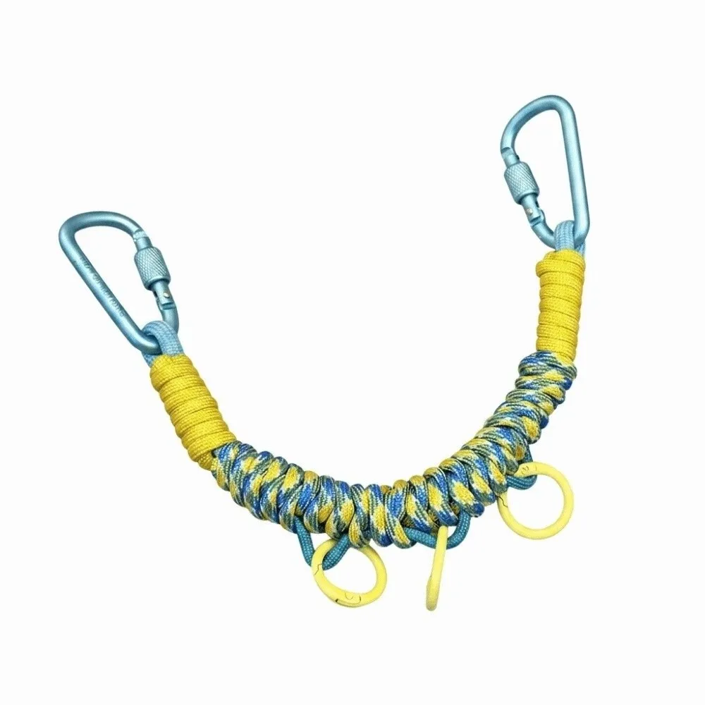 Hand Woven Paracord Bag Charm Rope Vibrant Dopamine Detachable Backpack Extension Strap Lightweight Sturdy Metal Clip
