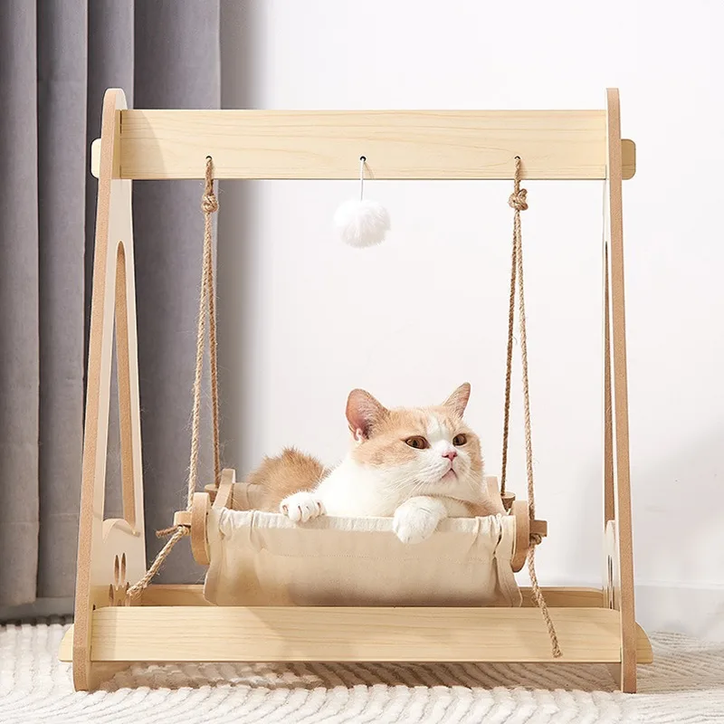 

Solid Wood Cat Nest Universal Four Seasons Pet Hammock Floor Swing Eco-Friendly Wholesale Cross-Border Carton Packing for Dogs
