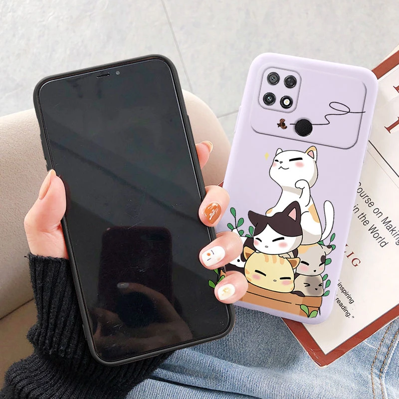 Custodia in Silicone per Poco C40 PocoC40 C 40 custodia protettiva morbida TPU Cute Cartoon Cat Owl Coque Bags Funda per Xiaomi Poco C40