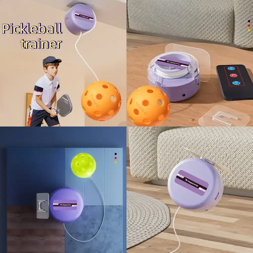 WAP01  Adjustable Height Pickleball Rebound Trainer Indoor Pickball Swing Trainer Durable Swings Training Device Portable