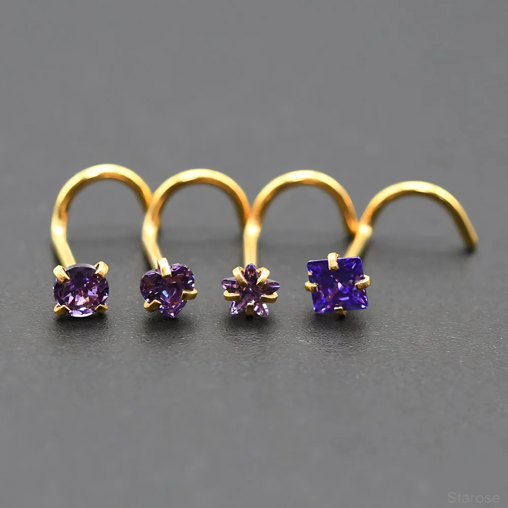 4 Stück-Packung 3 mm Kristall Zirkon Nasenstecker Labret Piercing Edelstahl Helix Monroe Piercing Conch Lip Schmuck 20G Twisted Pin – Detail 19