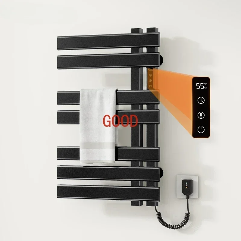 TAO Electric Heated Towel Rail Digital Display Temperature Control Warmers Smart Bathroom Thermal Towel 6063 Aviation Aluminum