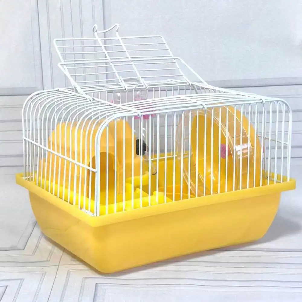 Foldable Hamster Habitat Portable Plastic Pet Villa Cage With Exercise Wheel Water Bottle Food Bowl Durable House