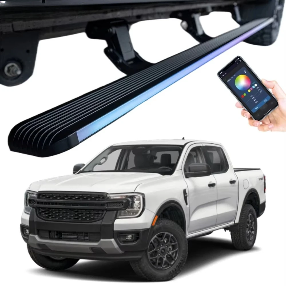 

2022 2024 2026 New Next Gen Ranger T9 Raptor Wild Track Pickup Truck Black Power Running Boards Electric Side Steps