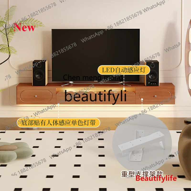 2003 Solid wood TV cabinet suspended plus coffee table French suspended TV cabinet living room storage