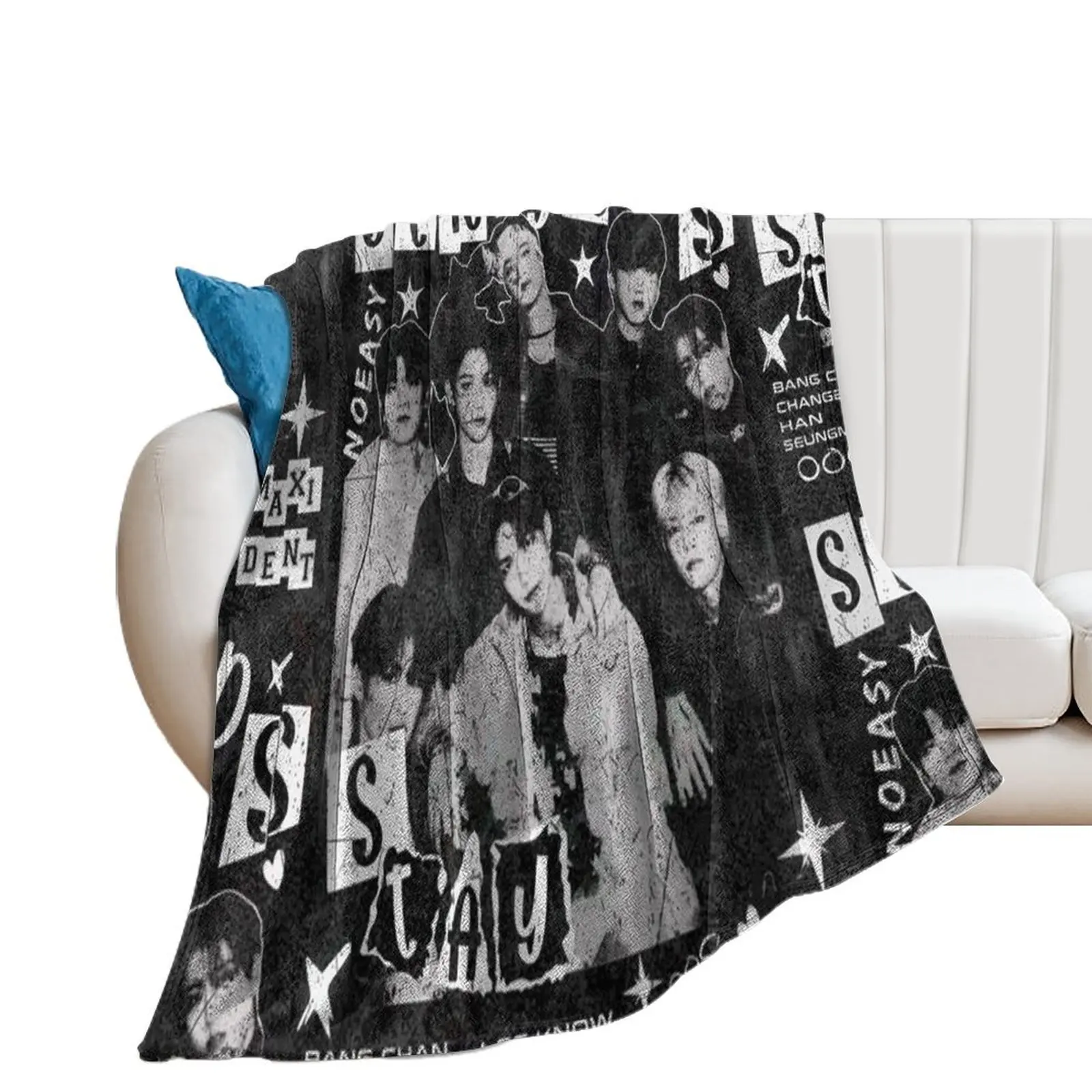 Stray Kids 5 Star comeback poster kpop boy group bang chan lee know changbin hyunjin han felix seungmin jeongin Throw Blanket