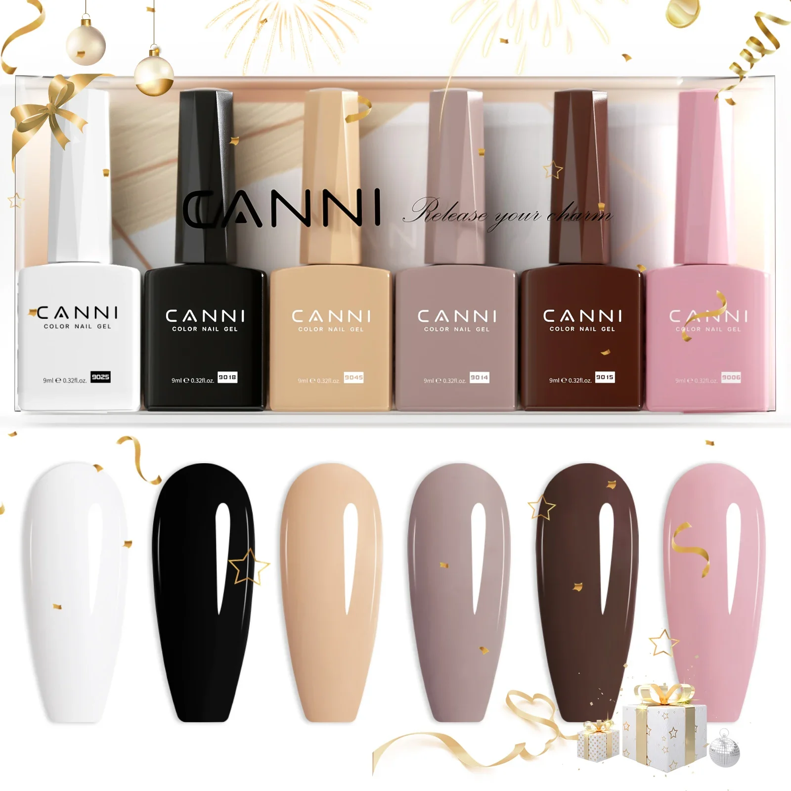 CANNI Color Rubber Base Quick Builder Nagelgel-Set HEMA FREE TPO FREE Jelly Nude 6 Stück 9 ml Gel UV LED Soak Off Gel Nail Art Gel – Detail 22