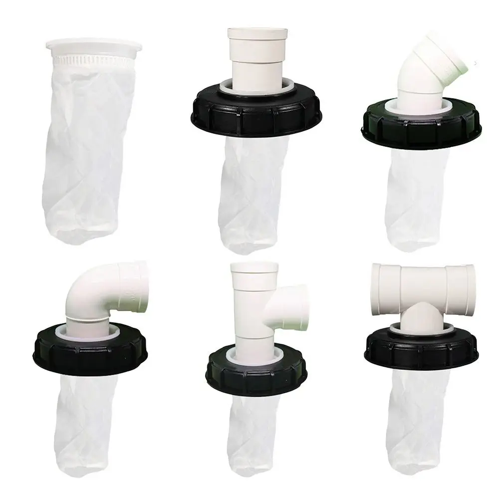 163mm IBC Ton Drum Fittings Plastic Cap with Filter Screw Washable Rainwater Filter Cover T-shaped/Straight Head/Elbow/Vertical