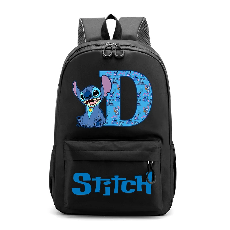 Disney Stitch กระเป๋าเป้สะพายหลังพิมพ์ชายหญิงขนาดใหญ่ความจุสําหรับเครื่องเขียนกระเป๋าหนังสือล้างทําความสะอาดได้ Unisex Cool กระเป๋าเดินทาง