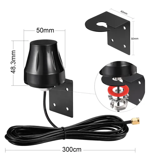 Antena exterior WiFi omnidireccional de montaje de tornillo fijo RP-SMA de doble banda Bingfu 2,4G/5,8 GHz