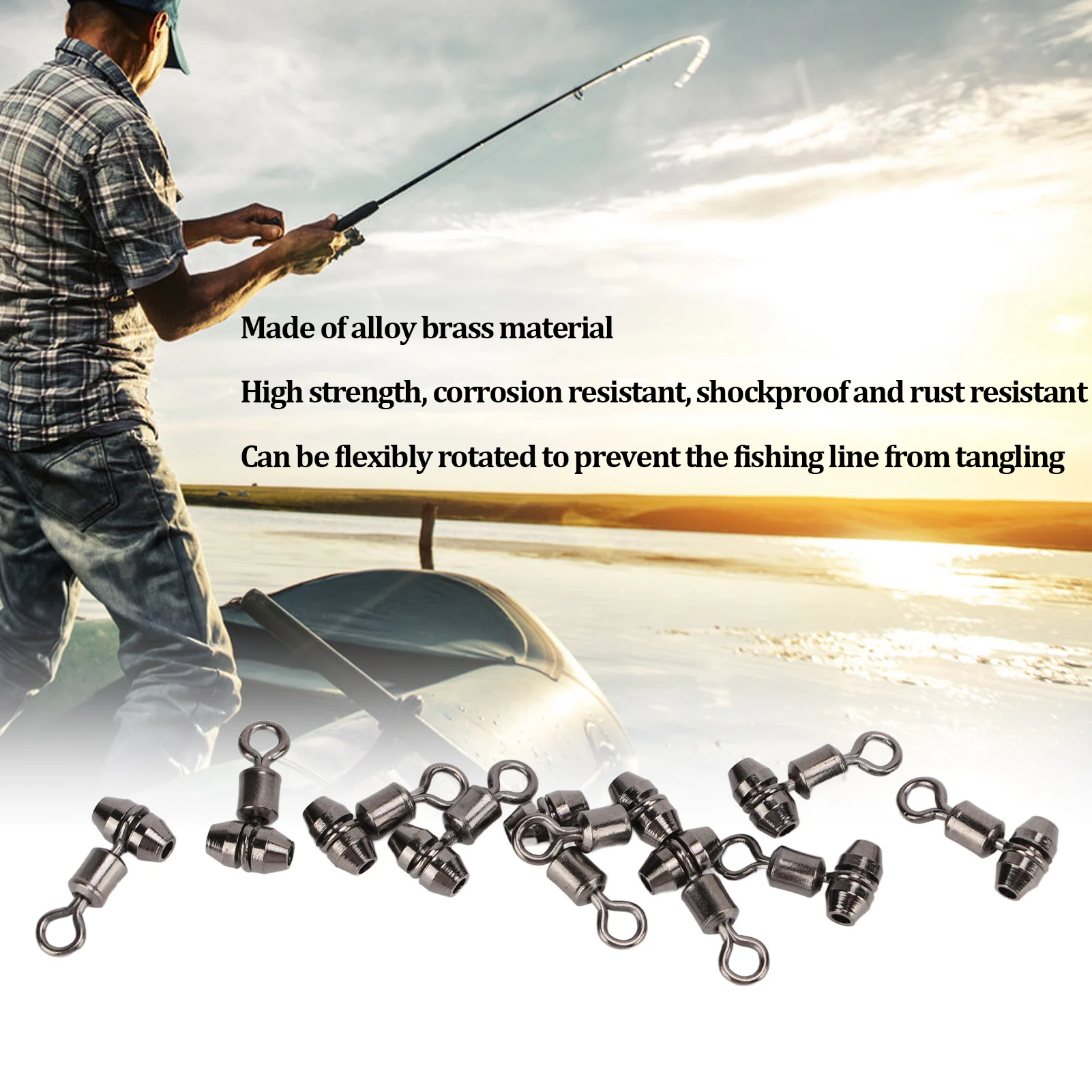 

10PCS 3 Way Fishing Swivels T Turn Brass Barrel Triple Swivel Quantity Guarantee and Easy Using Cross Line Fishing Connectors