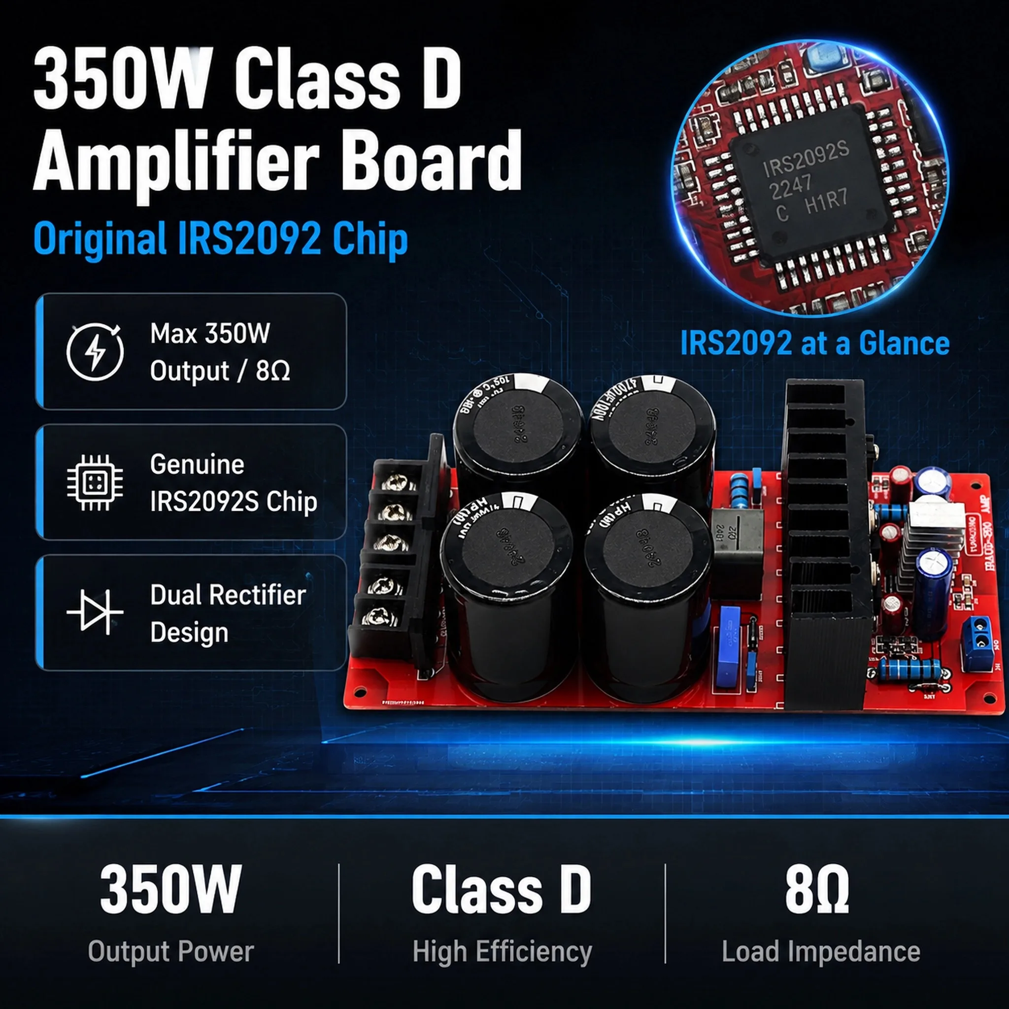 yj00155-irs2092-class-d-hifi-digital-audio-power-amplifier-board-finished-product-dual-rectifier-version