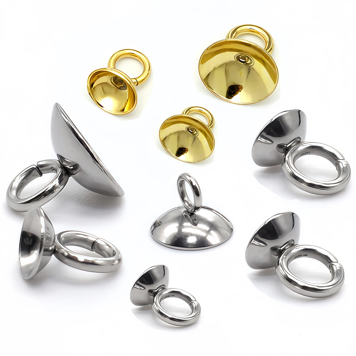 20 Stück Edelstahl Anhänger Halter Perlen Endkappen Verschluss Charms Verbinder 4/6/8/10 mm für Perlenkappen DIY Schmuckherstellung