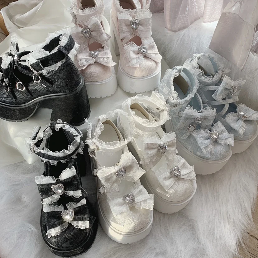 

Лолита orm Высокий каблук Яркая нить 9 см Платформа Балетки женские oes Cross Bule с круглым носком на подкладке из искусственной кожи Faion Single oes