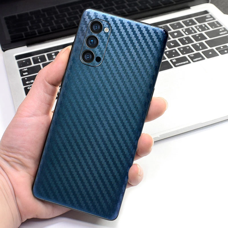 3D Discolored Carbon Fiber Phone Back Skin for OPPO Reno 8 Pro+ 8 7 6 Pro Plus 5G 5 Pro Reno 4 SE 3 2Z 10X Ace 2 Wrap Sticker