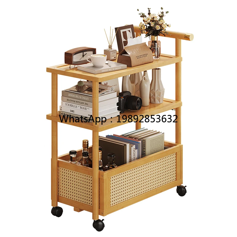 ii  trolley snack rack retro movable push-pull coffee table living room sofa bedside table