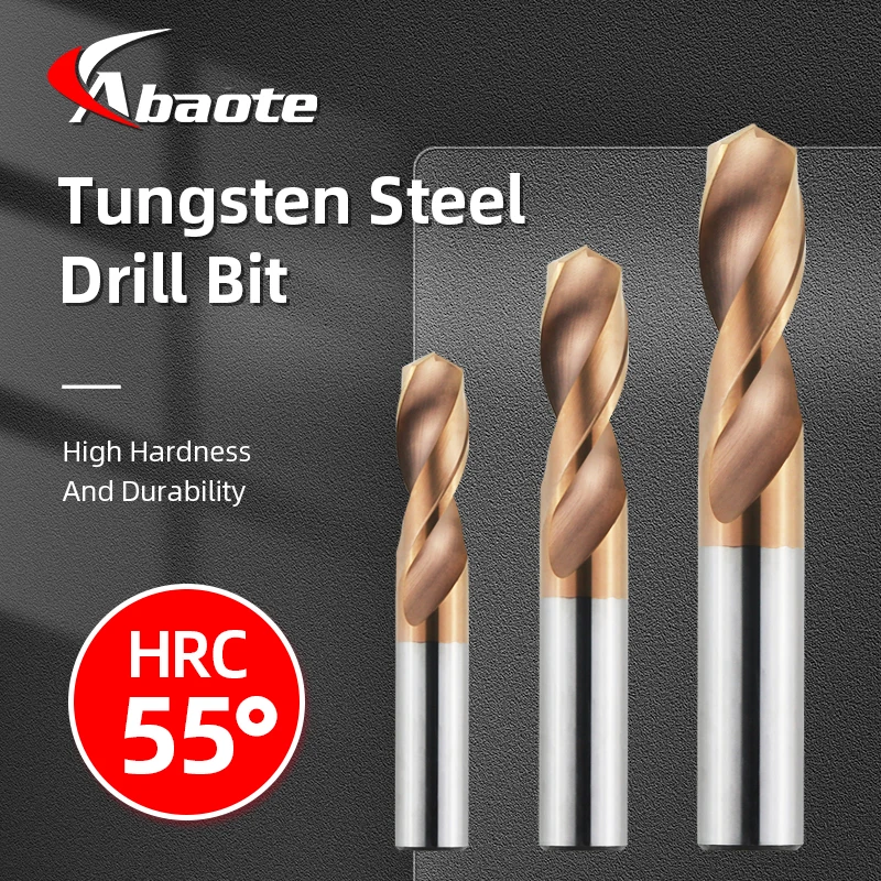 

ABAOTE Tungsten Steel Drill Bit 1PC 1.0-20.0MM HRC55° Solid Carbide Drill Bits Twist Drill Bit Stainless Steel Tool Cnc Metal