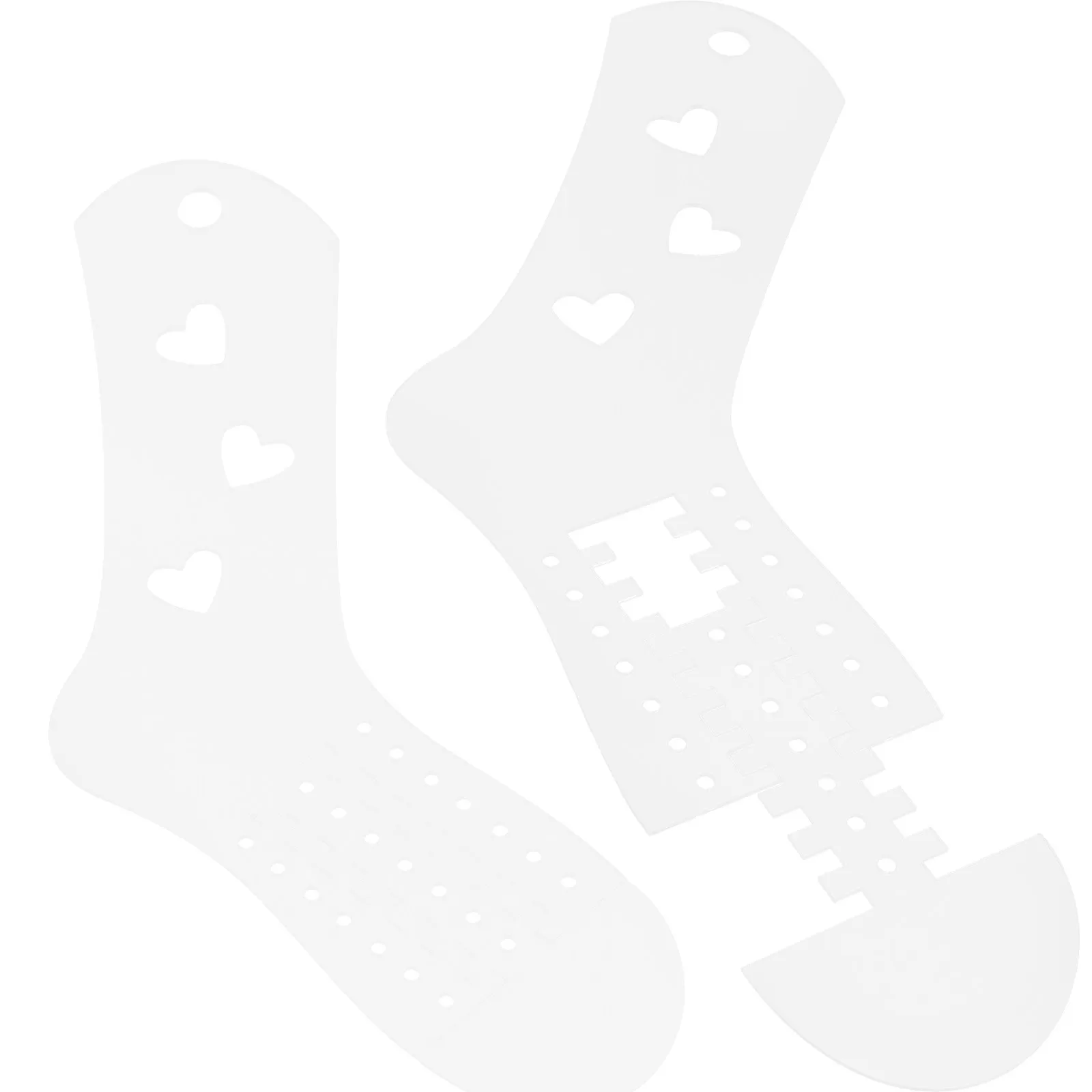 

2Pcs Acrylic Sock Blockers Knitting Tools Smooth Edge Hand Knit Sock Forms DIY Socks Blocking Molds Display Props