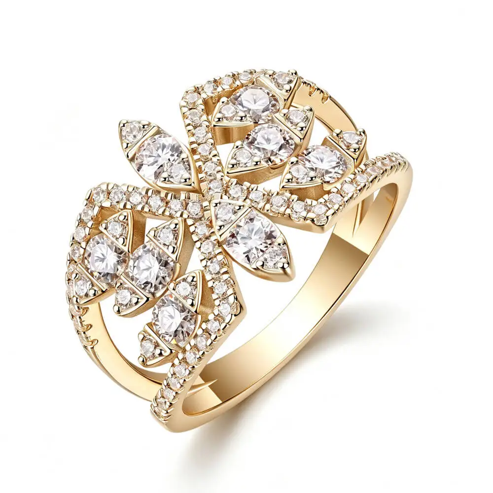 925 Sterling Silver Hollow Butterfly Wide Paved Ring D VVS1 Moissanite Multi Tone Cocktail Statement Fine Jewelry For Women
