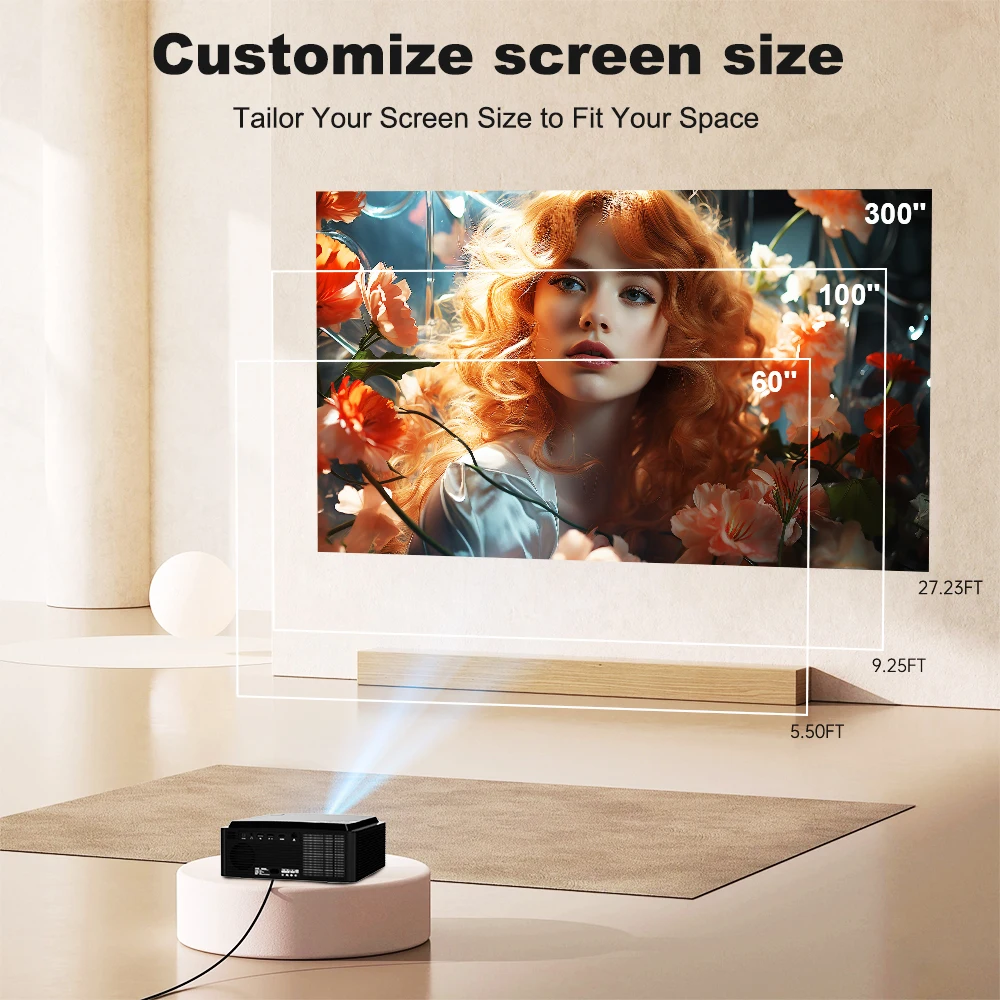 DESS 1080PフルHD新型プロジェクターLED 4KデュアルWiFi AndroidスマートTVプロジェクターホームシアター会議プロジェクターGoogleアシスタント