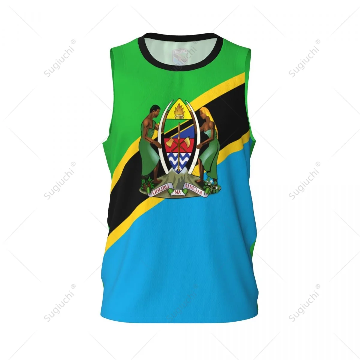 Tanzania Flag Men Basketball Sports Running Fitness Multifunction Sleeveless tshirt Exclusive Custom Name Nunber