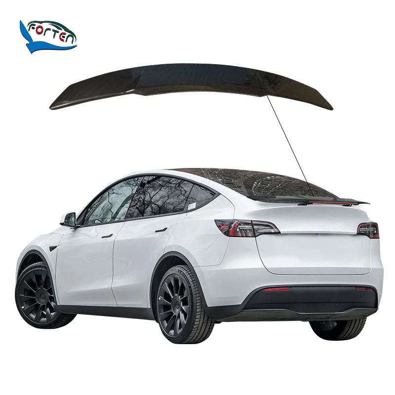 Universal Auto Lift Up&Down Electric Spoiler Wings for Tesla Model Y Car Rear Trunk Tail Flexible Spoiler Carbon Fiber Design