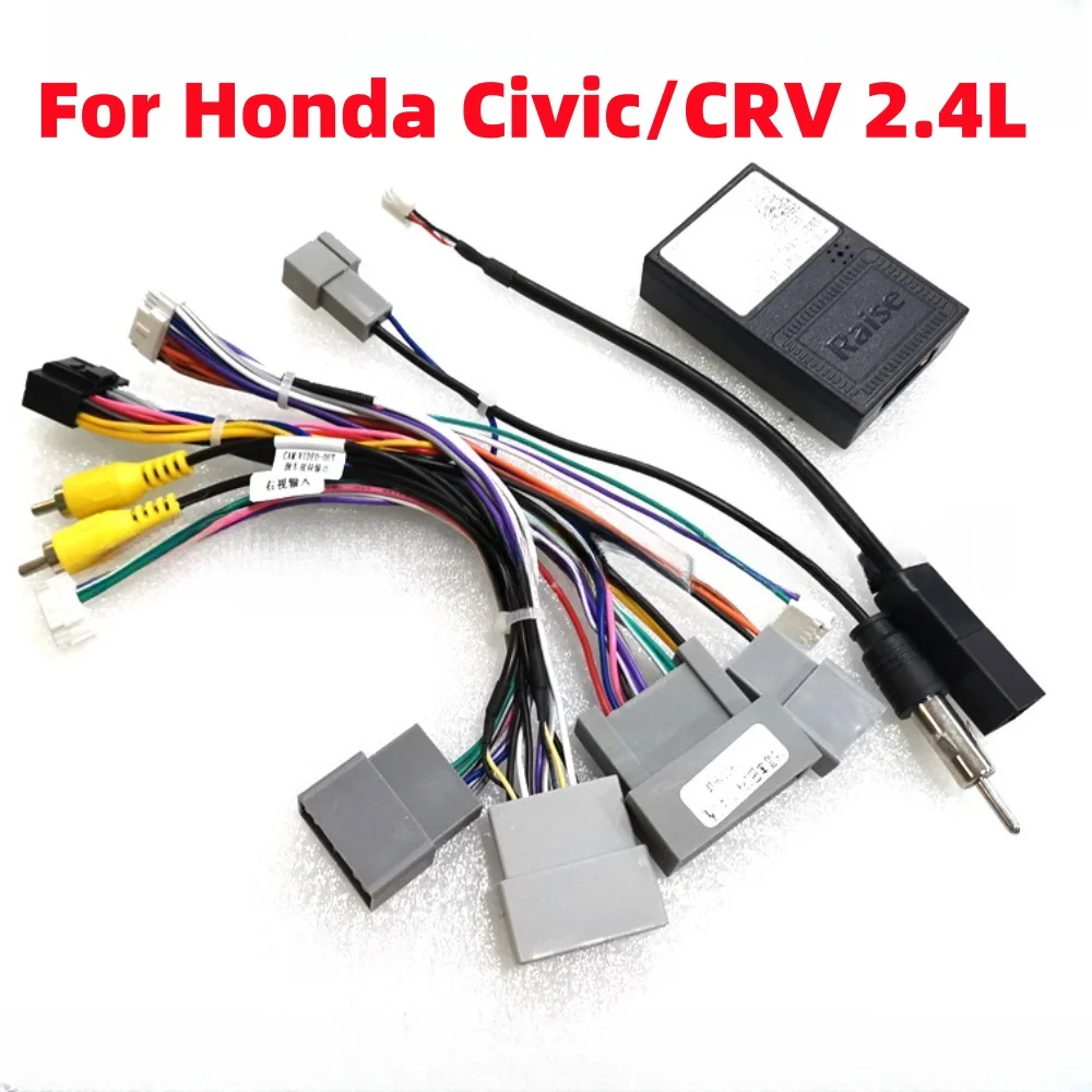 Raise Canbus Box HD-RZ-06 For Honda CRV2.4 /CIVIC 2014 Android GPS 2 Din Video Player Radio Stereo Wiring Harness Cable Adapter