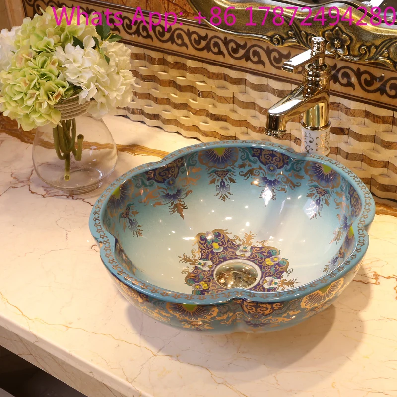 China Supplier Dark Blue Wash Bowl Cheap Salon Furniture Hair Salon Wash Basins Morrocco Wash Sink and Basin