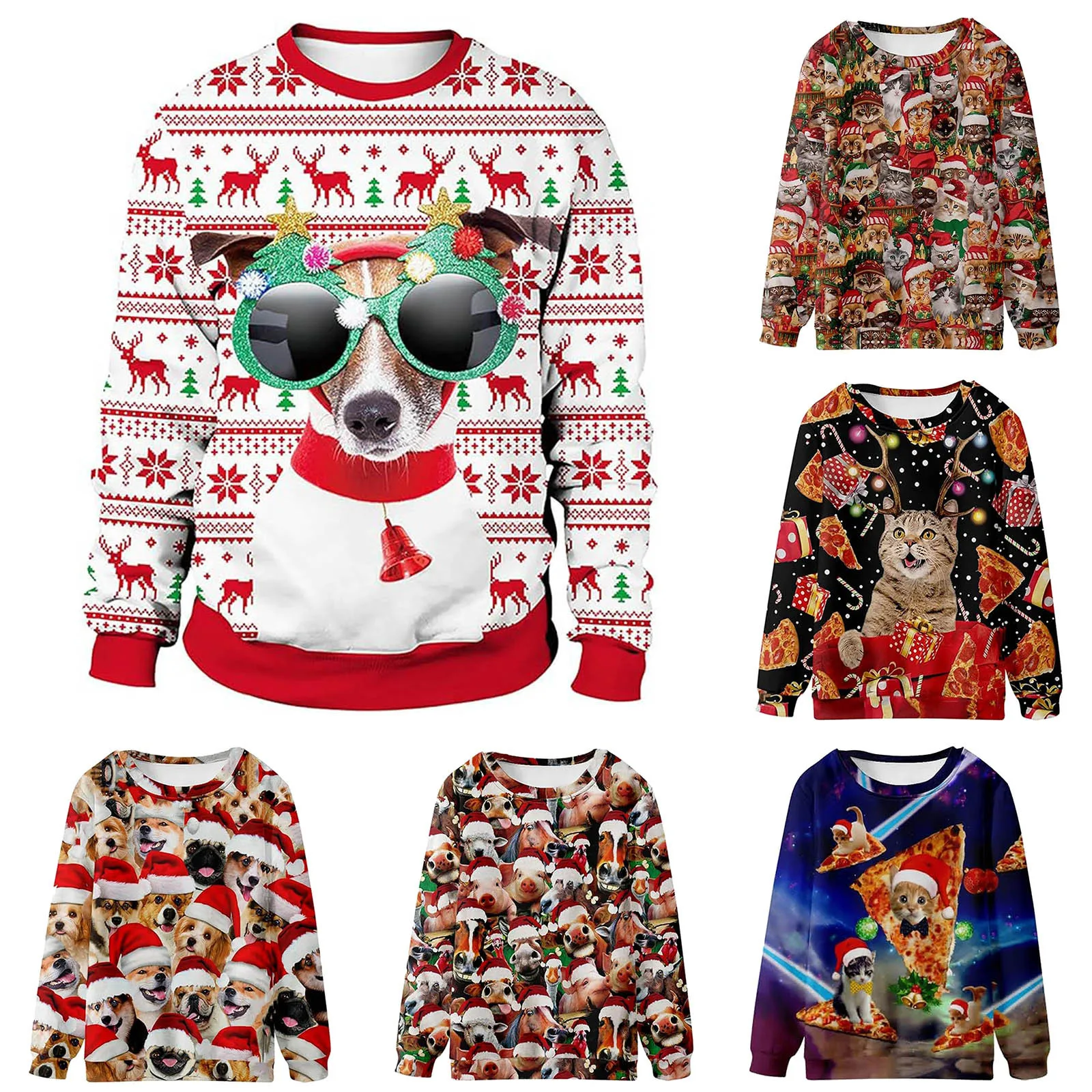 

Men Ugly Christmas Sweatshirt Pullover 2023 Autumn Winter Xmas Jumpers Tops 3d Funny Printed Holiday Party Sweatshirt Clothing