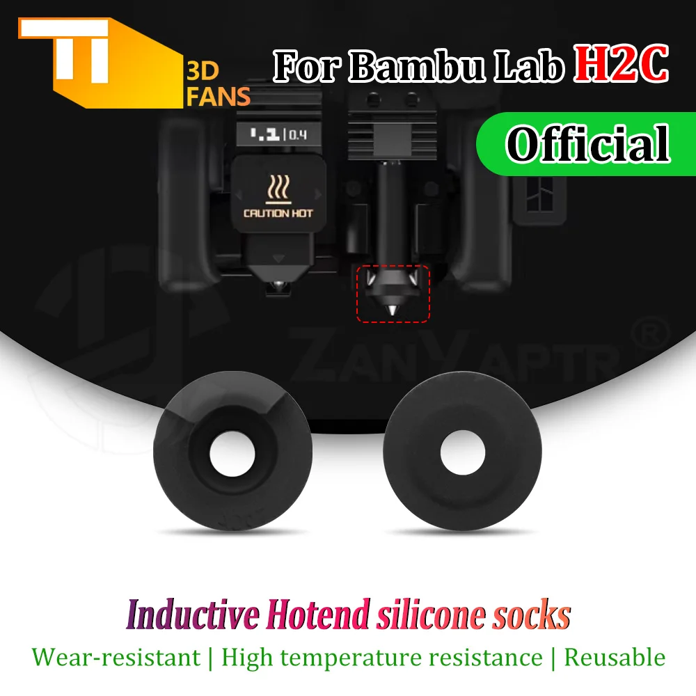 H2C For Bambu Lab H2C Silicone Socks High-temperature Wear-resistant Black Hotend Nozzle Protective Cover for 3D Printer Parts