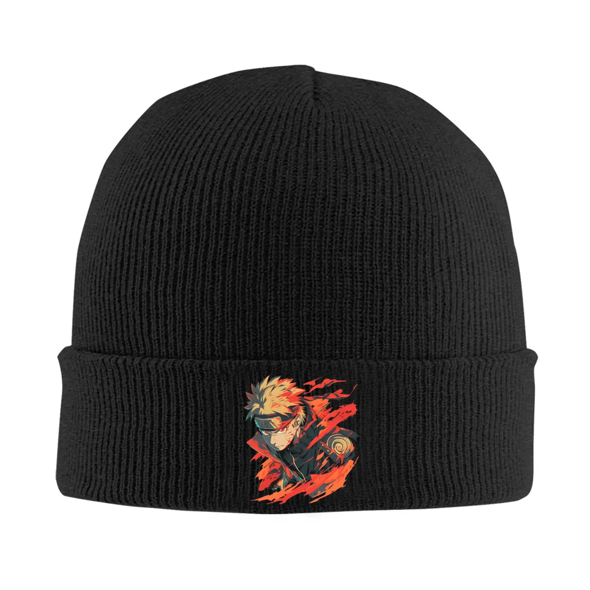 

Japanese Anime Manga Graphic Knitted Caps for Women Men Skullies Beanies Autumn Winter Hat Acrylic Narutos Warm Cap ,