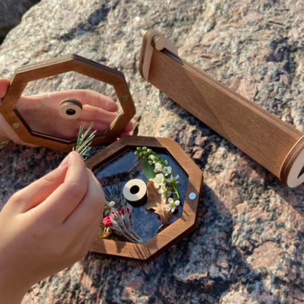 Diy Kaleidoskop Kit für Kinder Holz rotierende pädagogische nachfüllbare wissenschaftliche Lernwerkzeug Kinder Kaleidoskop