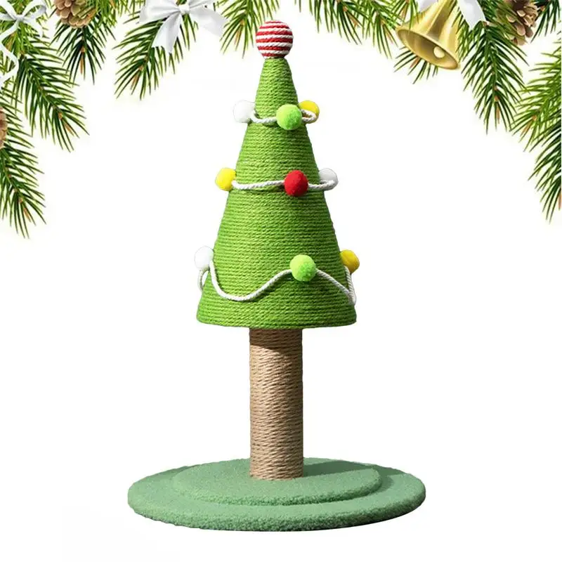 Cat Scratcher Christmas Tree Cartoon Cat Scratch Tree Aesthetic Tree Ornaments Natural Sisal Cat Scratching Board For Kittens