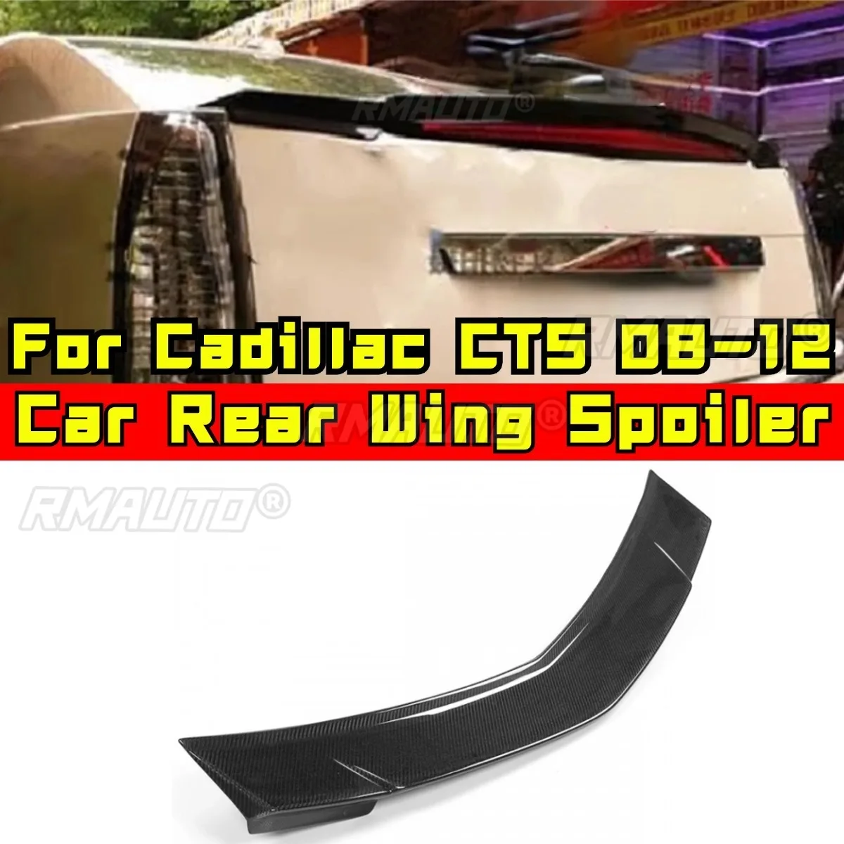 For Cadillac CTS 2008-2012 Car Rear Trunk Spoiler Wing Modification Part Rear Trunk Spoiler Wing Car Accessories Exterior Part