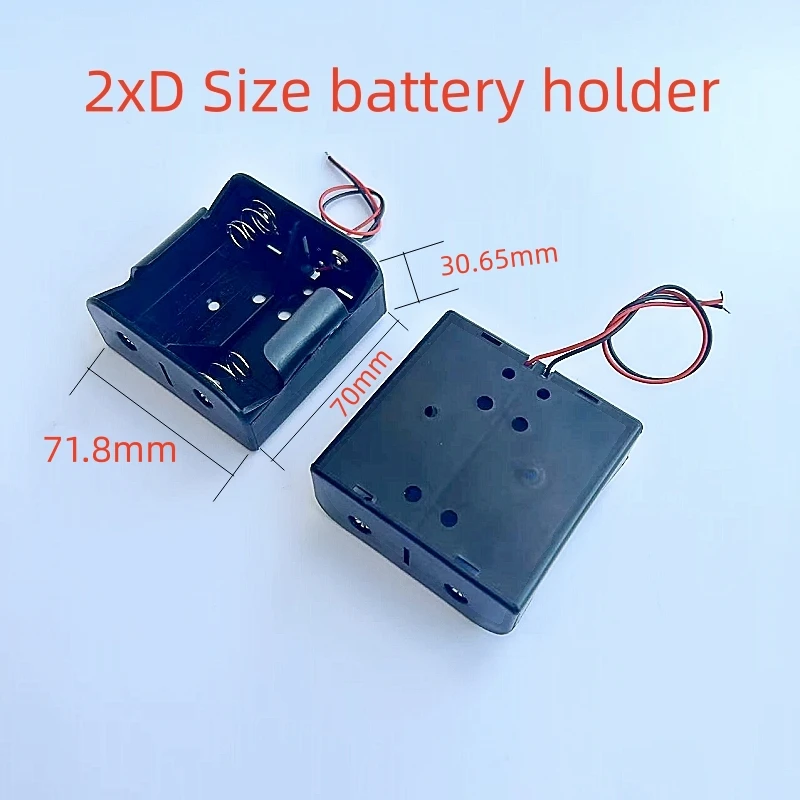 DIY Battery Holder 1/2/3/4/8 Slots D Size  Battery Holder Cell with Wires Durable Battery Holder Case Rechargeable Battery Case