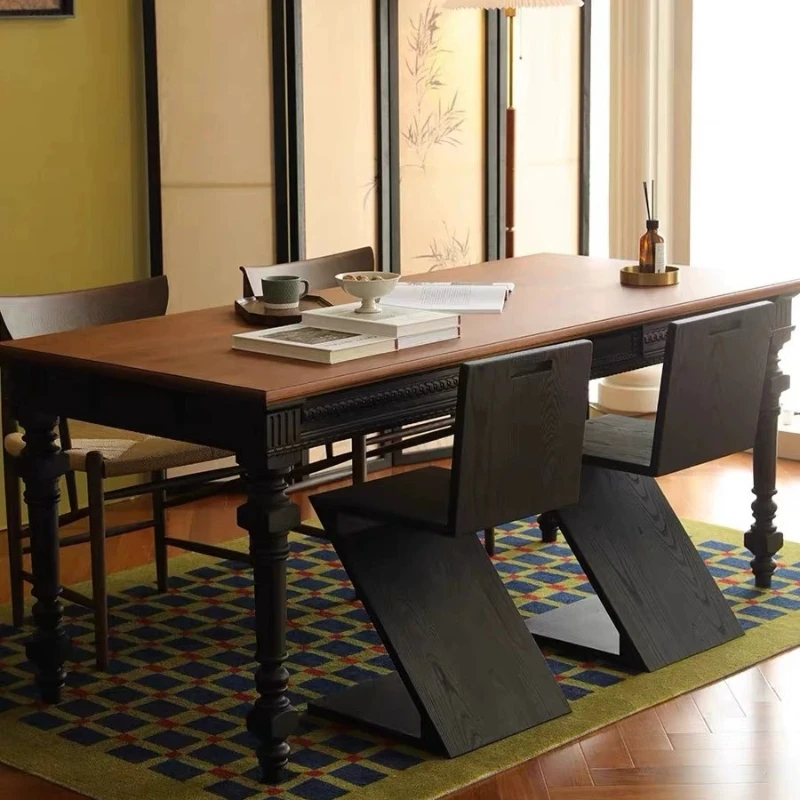 French American solid wood retro Nanyang style dining table household rectangular desk dining table writing desk desk